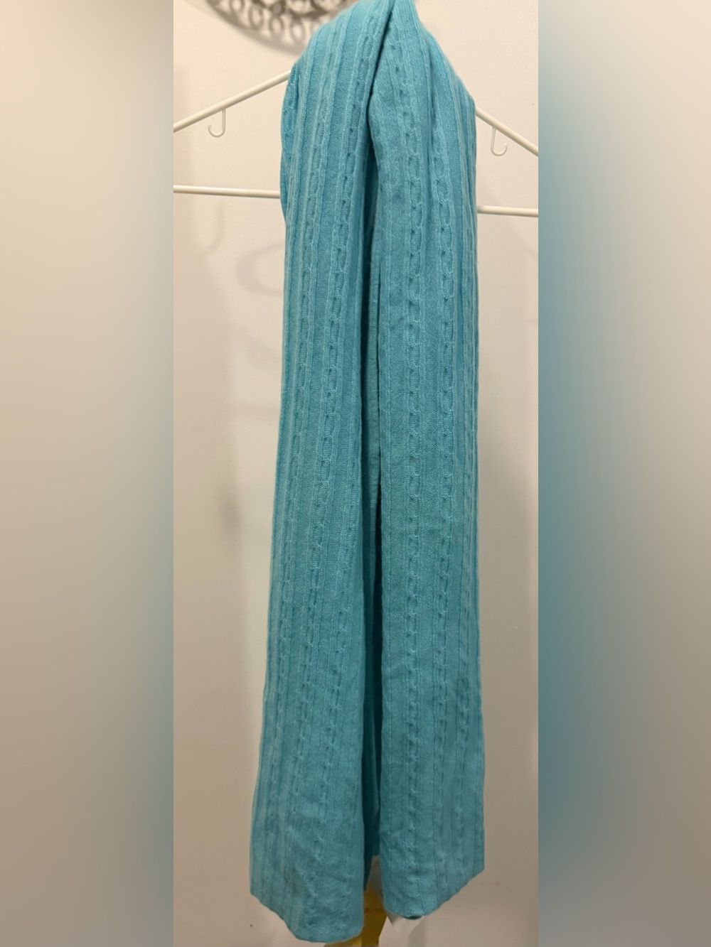 Turquoise Cable Knit Women's Scarf